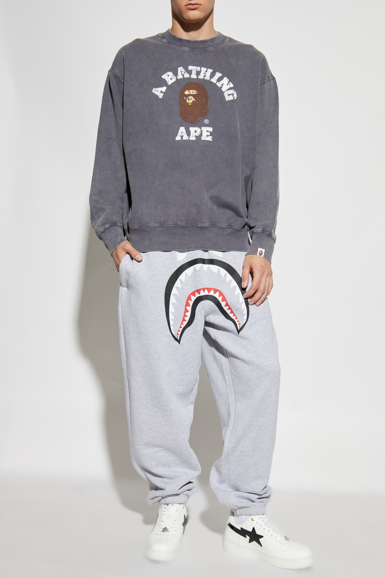 Grey Sweatshirt with logo A BATHING APE® - Vitkac GB